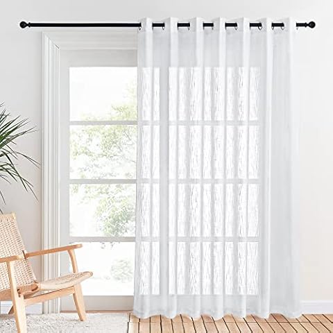 PONY DANCE Extra Long Sheer Voile Curtain Cover
