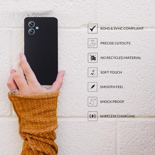 Image of SPRIG Compatible with Moto G54 Premium SilkTone Back Cover Drop Tested Shock Proof Mobile Case for Men, Women, Boys and Girls with Camera Protection (Black)