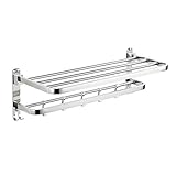 Categoría de producto: toallero de baño; material: acero inoxidable SUS304; tratamiento superficial: pulido fino; método de instalación: instalación perforada o instalación sin clavos (no se incluye pegamento sin clavos); especificaciones: doble capa, con ganchos, plegable; tamaño: longitud 40 cm, longitud 50 cm, longitud 60 cm;