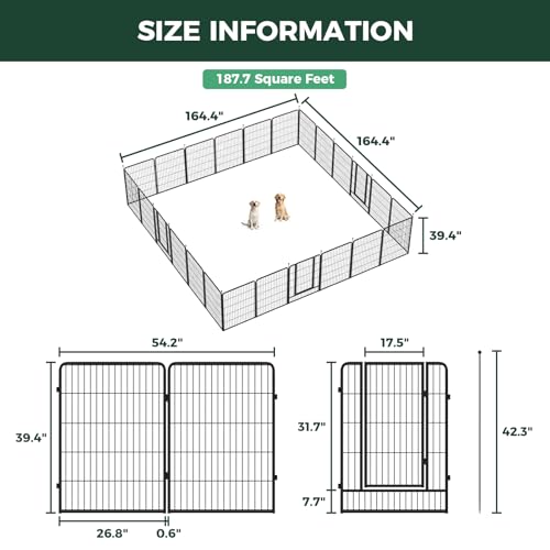 Image of FXW Instant Dog Playpen, RV Camping, Outdoor & Yard, 40 inch H, 24 Panels | Portable, Easy setup, Heavy-duty, DIY layouts, For Medium & Large Dogs, Patented