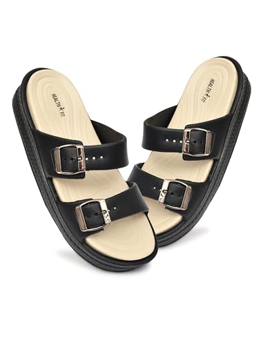 Image of HEALTH FIT SUPER SOFT Comfortable with Adjustable Strap Flip-Flops Women's & Girl's Cushioned |Waterproof Anti Skid & Lightweight OUT Door & IN Door Slipper INDIGO2