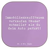 Mr. & Mrs. Panda Coaster Spruch Immobilienkauffrau - Geschenk, Untersetzer für Gläser, Berufsalltag, Beruf, Tischuntersetzer, Immobiliengeschäft, Tassen, Tasse, gläseruntersetzer, Immobilien