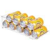 InterDesign Refrigerator Soda Can Organizer – Beverage Holder for Kitchen Cabinet or Pantry, Clear