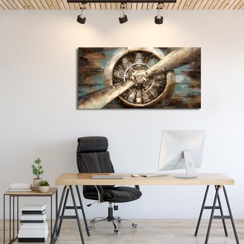 Tigeridge 101-5549 Aircraft Propeller Canvas Wall Art Vintage Airplane Pictures Retro Fighter Painting Prints Aviation Military Artwork Large Wall Decorations thumb #3