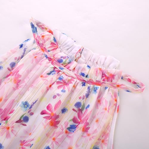GRACE KARIN Girls Summer Floral Dress Sleeveless Maxi Flowy Hawiian Beach Party Dress 5-14 Years2
