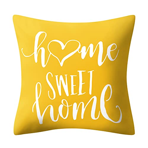 Drmstow Yellow Pillow Covers 18X18 Set Of 4 Modern Geometric Floral Spring Summer Throw Pillows Outdoor Decorative Square Pillow Cushion Case For Couch Living Room Bedroom Indoors Home Decor #TOP1