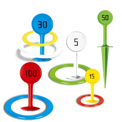 Fun Outdoor Sports Game Set - Rainbow Throwing Rings for Beach, Garden, Lawn & Backyard Christmas, Halloween, Thanksgiving Gifts.