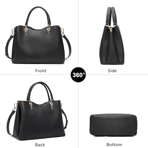 Image of LAORENTOU Women Crossbody Handbags Genuine Leather Satchel Handbags for Women Top-handle Shoulder Tote Purses
