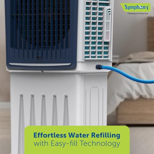 Image of Symphony Silenzo 55 Desert Air Cooler | Silent Operation | 3-Side Honeycomb Pads | Easy Fill | Auto Louver Movement | CFD Technology | 1-Year Warranty