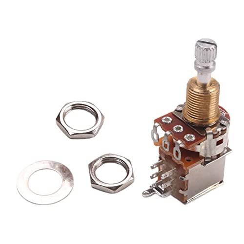 Potentiomètre guitare B500K push pull argent avec commutateur audio split shaft - 6