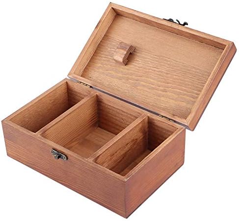 Vintage Multifunctional Wooden Sewing Box, Storage case for Needle Thread, Wooden Sewing Basket with Accessories for Sewing kit(Empty Box)