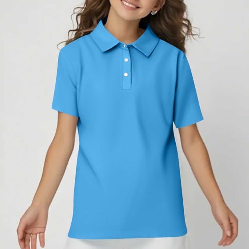 Girls' Polo Shirts Short Sleeve School Uniform Classic Soft Top4