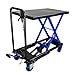 500 lb Capacity Hydraulic Platform Cart 4 Wheel Trolley for Heavy Duty Material Handling Anti Rust Black Red with Rotation Lock Overload Protection Industrial Strength for Safe Transportation