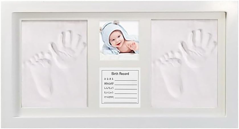 Baby Handprint Footprint Kit,Photo Frame for New Life Girls and Boys,Non-Toxic,Ideal Baby Gifts for Children or New Mom Baby Registry Keepsake Box,Toddlers Christening Set