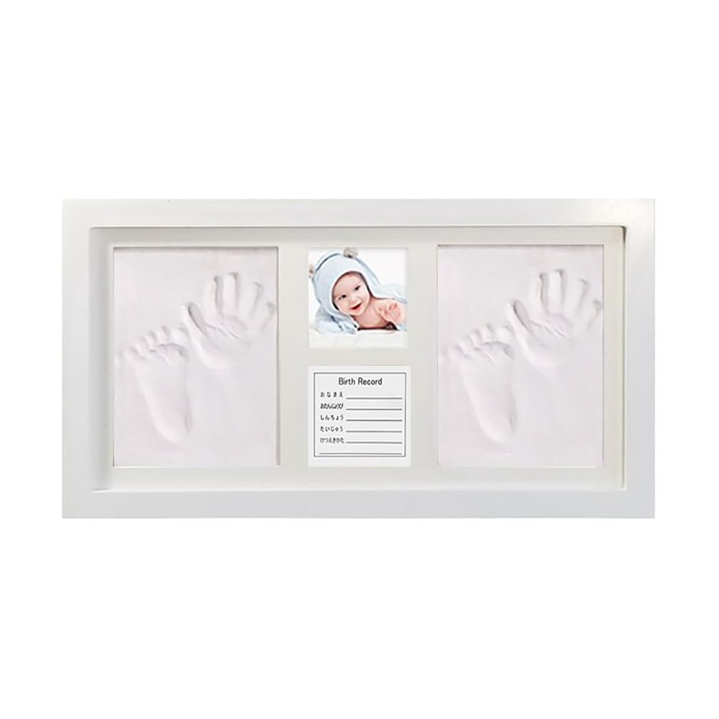 Fotoalbum Baby - Bilderrahmen mit Gipsabdruck,Bilderrahmen Abdruckset Handabdruck Und Fußabdruck,Baby Andenken Fotos Rahmen Set