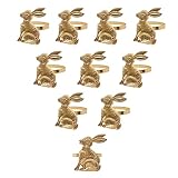 Rabbit Napkin Rings Set of 10, Cute Animal Rabbit Shape Decorative Napkin Rings Holders for Wedding
