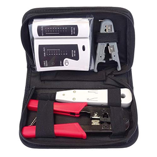 PremiumCord Tool set for nice - tester, pliers, cutter and punch in one set, multicoloured