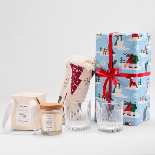 Image of Glass & Glow Gift Hamper - Whiskey Glasses, Jasmine Scented Candle and Premium Cushion Cover - Luxury Festive Gift Set for Festivals & Celebrations | Birthday | Anniversary | House-Warming