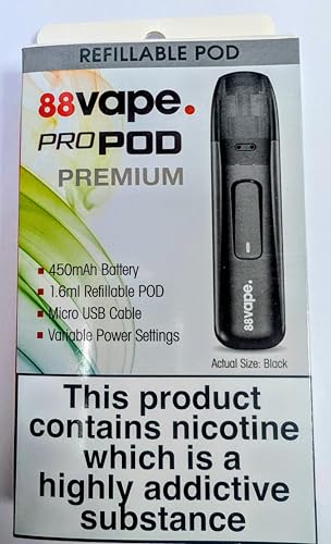 Pro Pod Vape Kit Mini Pod Kit (8cm Length) Black - Nicotine free