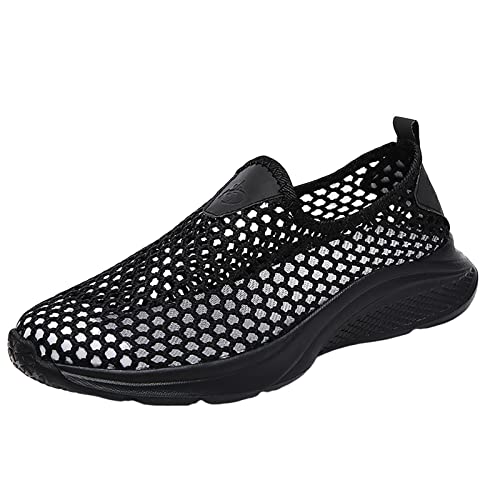 Genérico Zapatillas Sneakers Mujer Zapatillas Anchas Mujer Zapatos cómodos Huecos de Blanda de Viaje para Mujer de Ocio, Zapatos Transpirables Deportivos de para Zapatillas Deportivas (Black, 40)