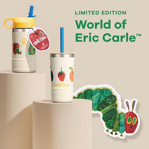 Image of Hydro Flask Kids Water Bottle and Tumbler Bundle Set for School - Stainless Steel and Insulated with Straw Cap - 12 Oz World of Eric Carle Fruit