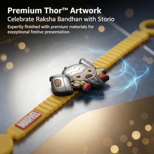 Image of Marvel Thor Silicone Band Rakhi | Officially Licensed | Rakhi for Boys, Bhaiya, Bhai | Raksha Bandhan Gift