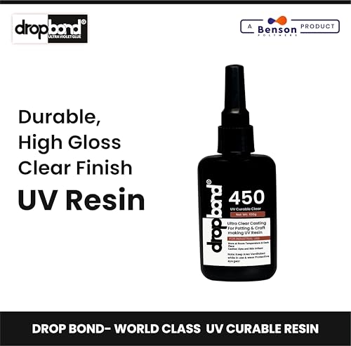 Image of Dropbond UV 450 Resin is an Art & Craft Glue with UV Light Curing,High gloss Crystal Clear for Art & Craft, Jewellery & Pendant making, Coating & Casting Resin 100g