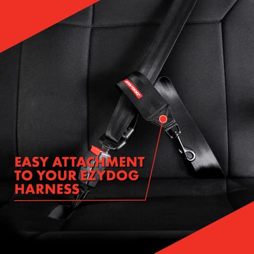 EzyDog Anschnaller Adapter – Hundeanschnaller für Auto, kompatibel mit Hundegeschirr, aus robustem Nylon-Gurtband, für sichere Autofahrten mit Hund (Schwarz)