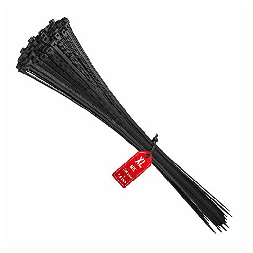 intervisio Bridas de Plastico Grandes Largas para Cables 750mm x 7,6mm, Negro, 100 Piezas