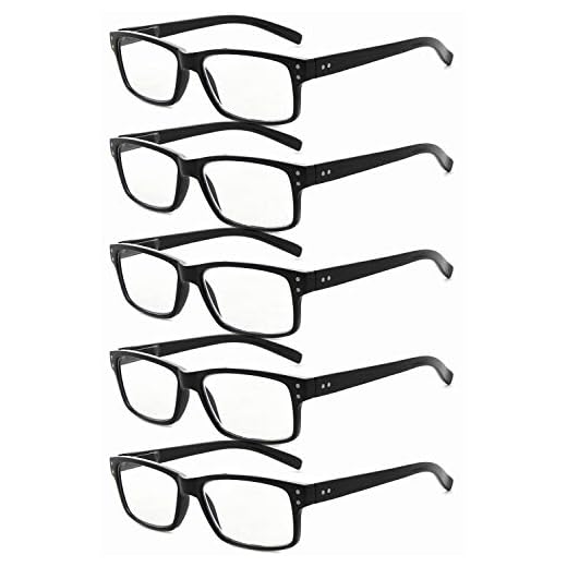 Eyekepper 5 paquetes de bisagra con muelle Vintage Gafas de Lectura (Negro,+2.00)