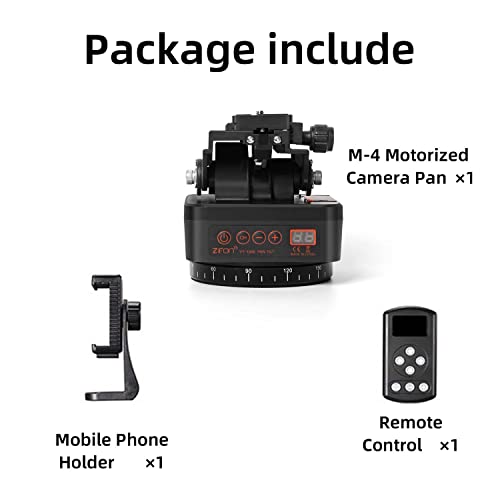 Image of Pan Tilt Camera Mount, Motorized Tripod Head with Remote Control and Mobile Phone Clip for DSLR Cameras, Camcorders, Smartphones, Tripod (Limited Weight Under 2.2lb)