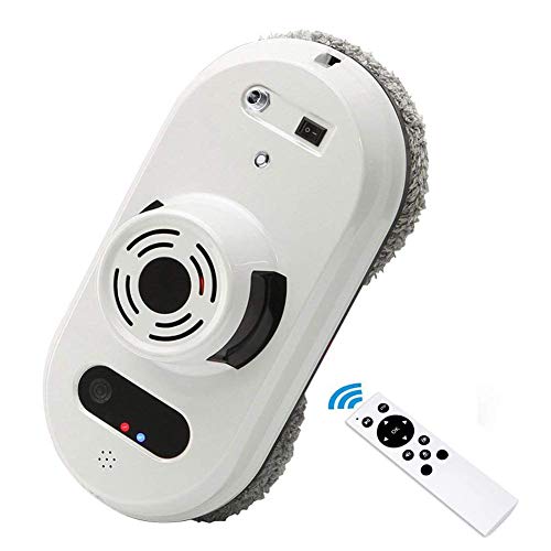 NOMEN Limpiador De Ventanas Robot, Automático Infrarrojos Remoto Robot Vacíos para Ventana De Piso Alto Al Aire Libre 5600Pa Super Fuerte Adsorción Ultra-Rápido Limpieza Velocidad (Redondo Blanco)