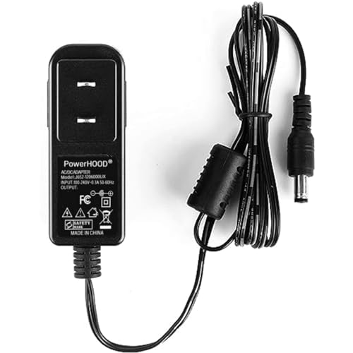 PowerHOOD 12V AC/DC Adapter Compatible with ASUS BW-16D1X-U 16x Blu ray Drive Mac/PC Optical Drive BW16D1XU Replacement 12VDC DC12V 12.0 Volts 12Volt Switching Power Supply Cord Charger Cable PSU