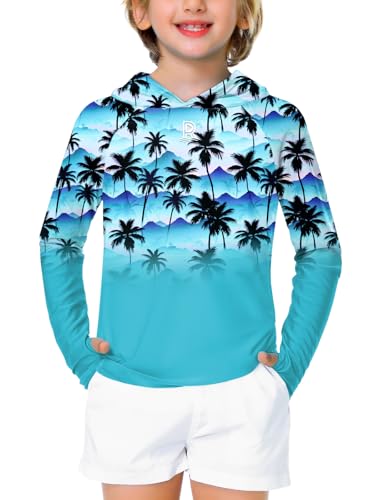Image of Remimi Kids Sun Shirt Rash Guard Quick Dry Sun Protection Athletic Hoodie Hiking Shirts 3-12 Years