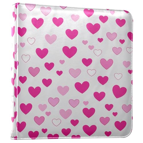 Álbum de fotos adhesivo DIY Scrapbook con diseño de corazones rojo ciruela, encuadernador de 3 anillos, 40 páginas, tamaño 11.8 x 11.2 pulgadas miniatura 1