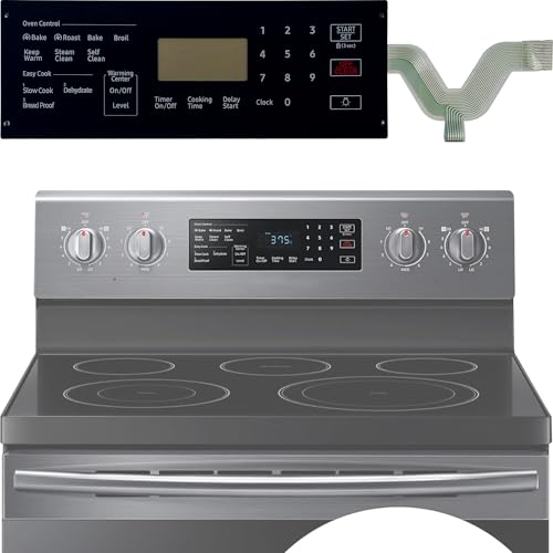 DG34-00043A Range Touch Control Panel,Range Membrane Switch Touchpad Overlay Compatible with Samsung Gas Ranges Ovens Replacement PD00051348,4958613,AP6244845,PS12086110,EAP12086110