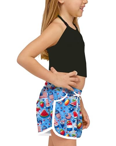 Image of Deerose Kids Hawaiian Swim Board Shorts Quick Dry Active Swim Trunk 5-14 Years