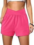Sampeel Women Shorts for Teen Girl Early Spring Outfits Fashion Clothing with Pockets Athletic Workout Shorts Pink XL