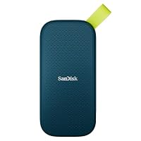 SANDISK Portable SSD 2 TB (Externe SSD 2,5 Zoll, bis zu 800 MB/s Lesen, Robustes Laufwerk bis zu 2 m, robuste Befestigungsschlaufe aus strapazierfähigem Gummi) Monterey – Ansicht 1