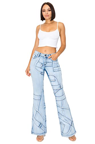 Aphrodite Flare Jeans for Women - High Waisted Wide Leg Bootcut Bell Bottom Stretch Fashion Denim Pants