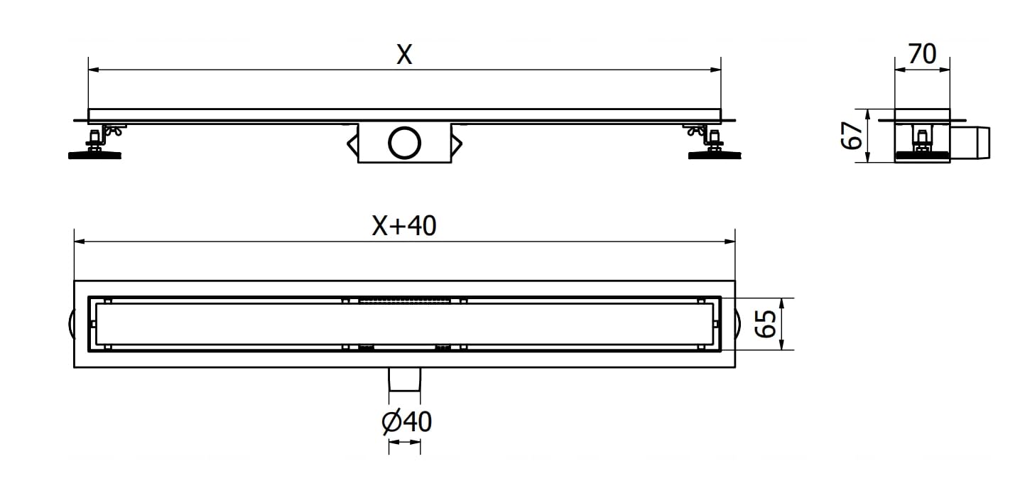 VBChome Duschrinne 80 cm Ablauf Bodenablauf Edelstahl befliesbar Selbstreinigender Siphon mit Geruchsstop mit Haarsieb 50-120 cm Ablaufrinne für Badezimmer Duschablauf sehr flach Komplettset