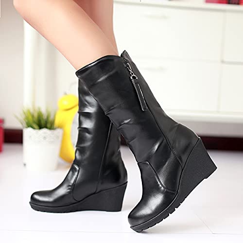 Dieenia Donna Casuale Zeppa a collo Alto Boots