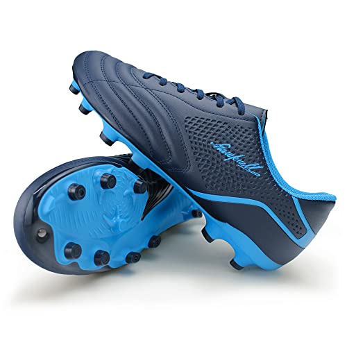 Hawkwell Youth Men's Outdoor Professional Training Firm Ground Soccer Cleats, Navy, 8 M Us #TOP6