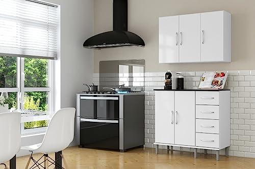 Armário Multiuso Aéreo 3 Portas Parede Suspenso Cozinha Quarto