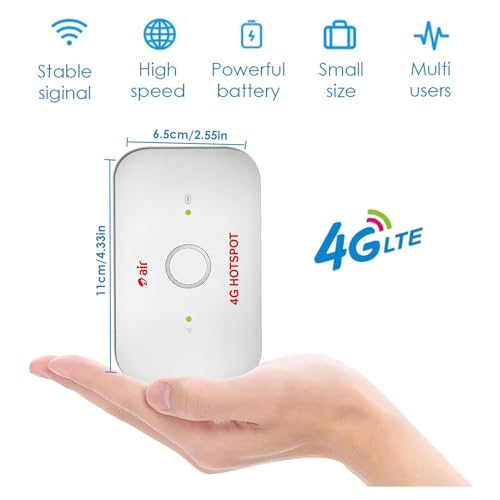 Image of 4G /5G Wi-Fi Hotspot Device Portable Data Card Dongle Compatible with Airtel 4G SIM Network 2100mAh Long Battery Life High-Speed Internet Sharing