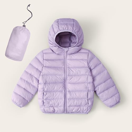 Kids Lightweight Puffer Jacket Winter Soft Warmth Packable Hooded Outerwear Comfortable Quilted Coat with Pockets3