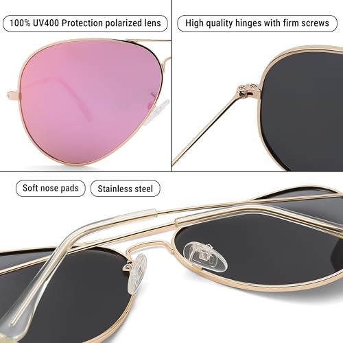 Image of Pro Acme Aviator Sunglasses for Men Women Classic Polarized UV400 Protection