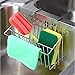 Sponge Holder, Aiduy Sink Caddy Kitchen Brush Soap Dishwashing Liquid Drainer Rack - Stainless Steel