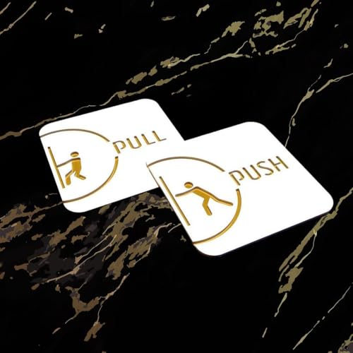 Image of CVANU Push-Pull Acrylic Sign Board for Office /Business /Hospital Sign SelfAdhesive Board(Set of 2) c27