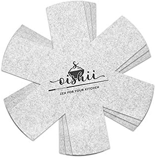 Oishii Pan and Pot Protector Set of 3pcs, Anti-Scratch Seperator Perfect for Non Stick Pans, Saucepans, Trim down to size (32cm, Light Grey)